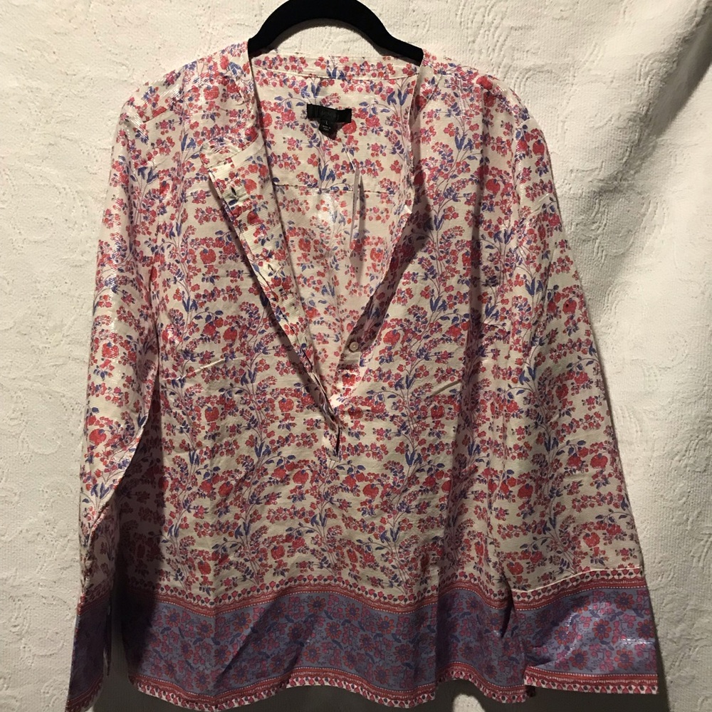 J.crew Woman’s Long Sleeve Shirt size Large NWT